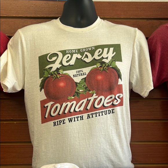 White Jersey Tomatoes Graphic T-Shirt - Picture 1 of 3